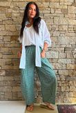 Nonni Gingham Relaxed Barrel Pant Forest